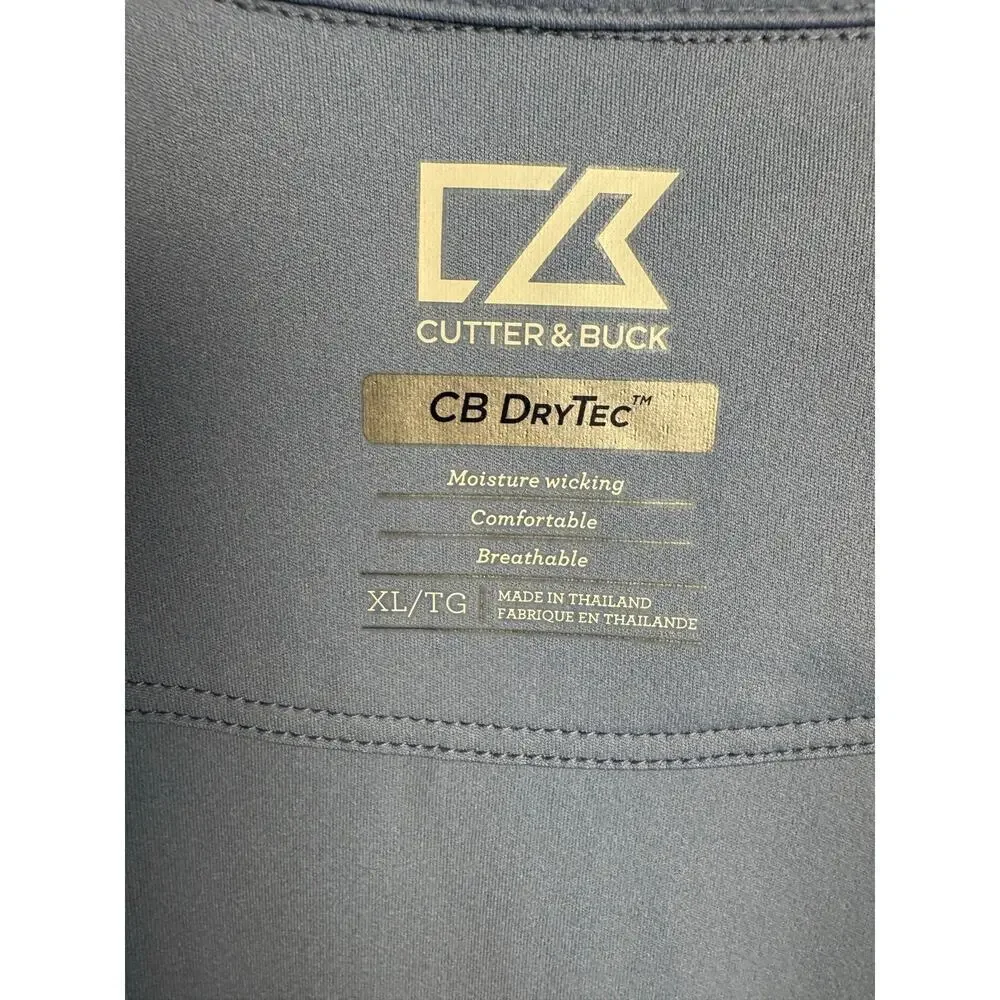 Cutter And Buck Drytec Full Zip Size XL Light Blue Zip Pockets Golf Breathable